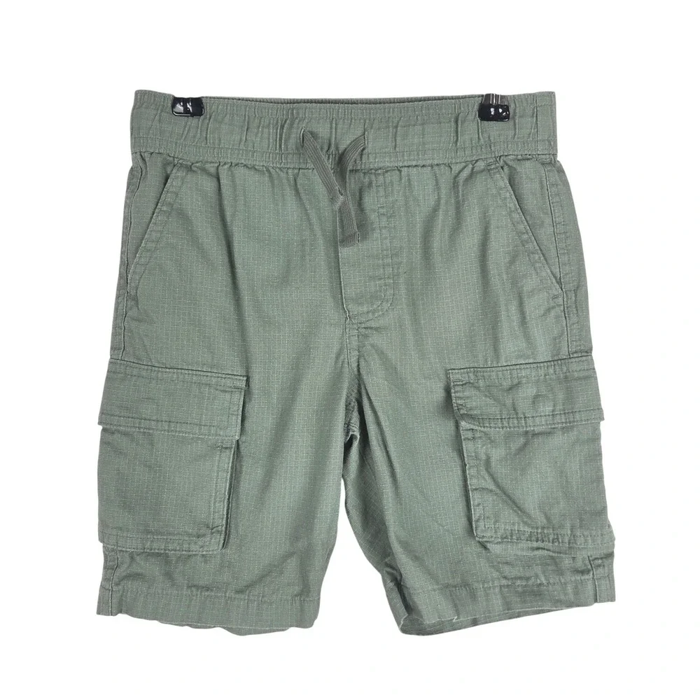 Janie and Jack Boys Green‎ Cotton Ripstop Cargo Pull-on Shorts Size 7